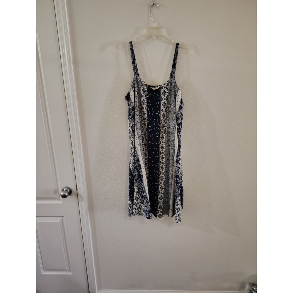 Motherhood Maternity Womens Small Navy Blue Paisley Mixed Print Sleeveless Dress